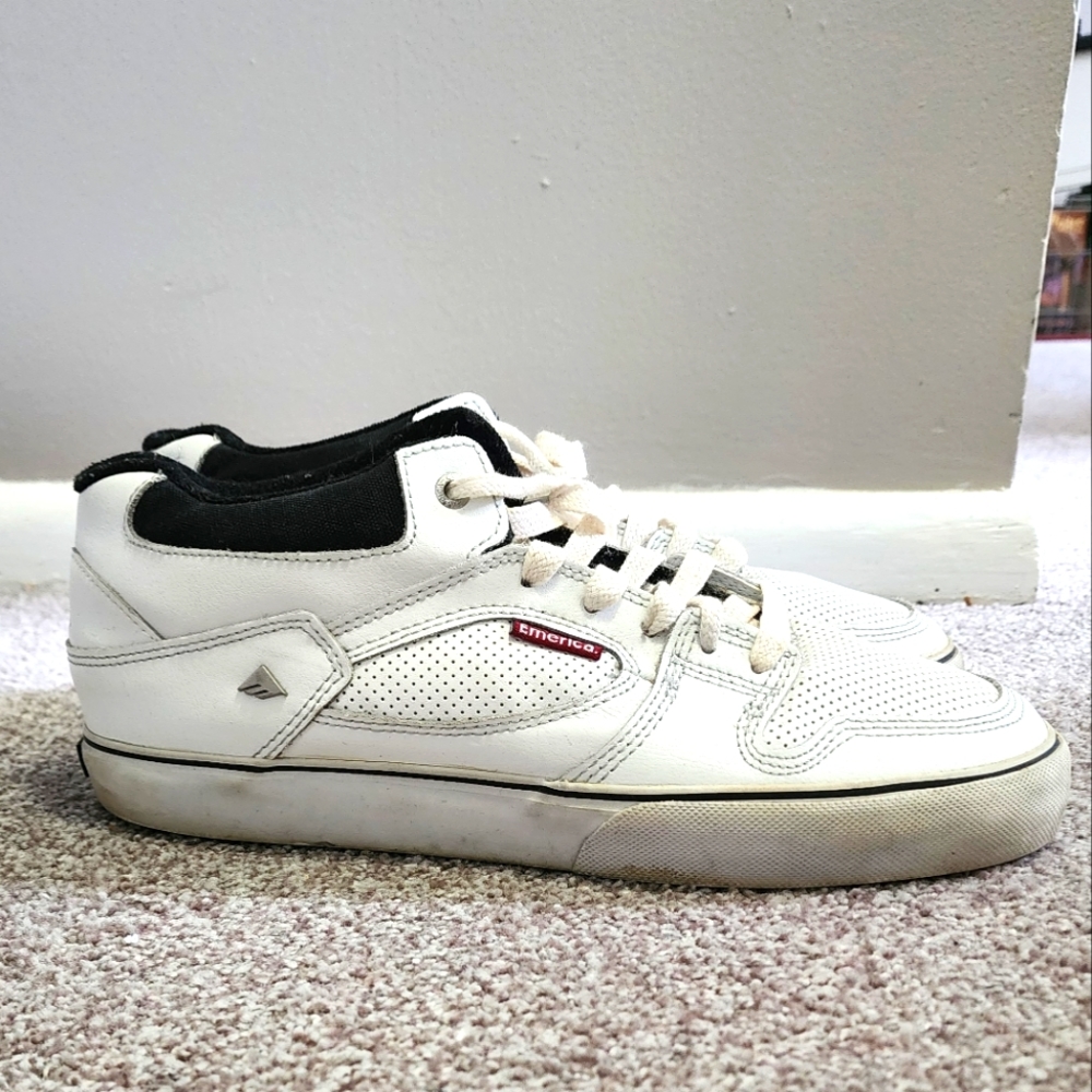 Emerica Hsu 2 White Leather Low Vulc